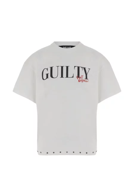 Tricou Just Cavalli cu imagine alb