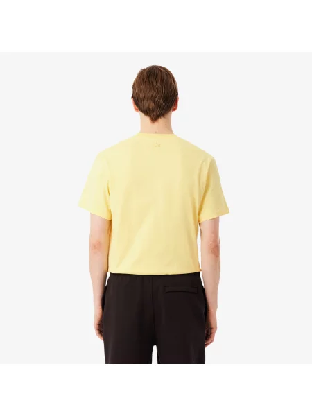 Lacoste T-Shirt Z Okrągłym Dekoltem Classic Fit żółty