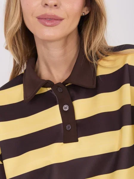 Bluză Italy Moda cu dungi galben