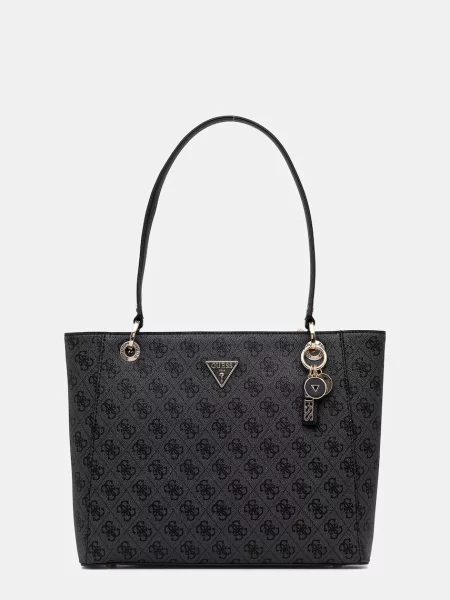 Lniana torebka Guess czarna