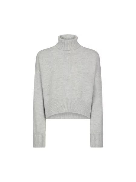 Sweter z golfem Dondup wełniany do golfa szary
