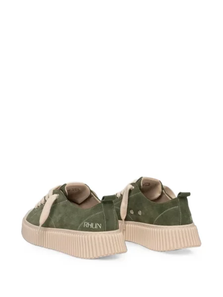 Sneakerși Rhun din piele de căprioară verde