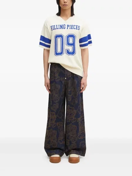 Tricou Filling Pieces cu imagine cu decolteu în V alb
