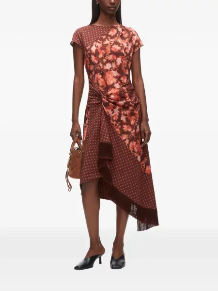 Scurt rochie 3.1 Phillip Lim asimetrică maro