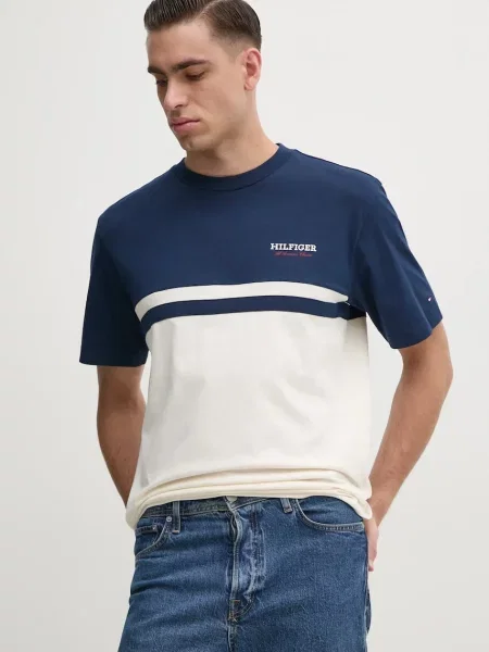 Kratka majica Tommy Hilfiger mornarsko modra
