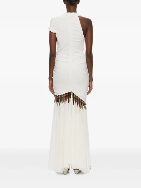 Rochie maxi Christopher Esber cu volane alb