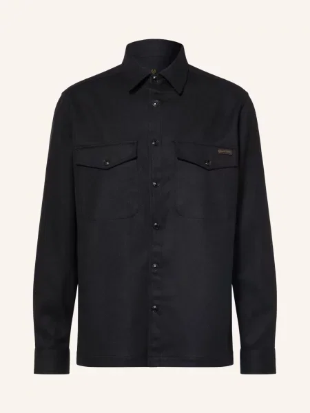 Belstaff Płaszcz Wierzchni Flanelowy Castle schwarz czarny