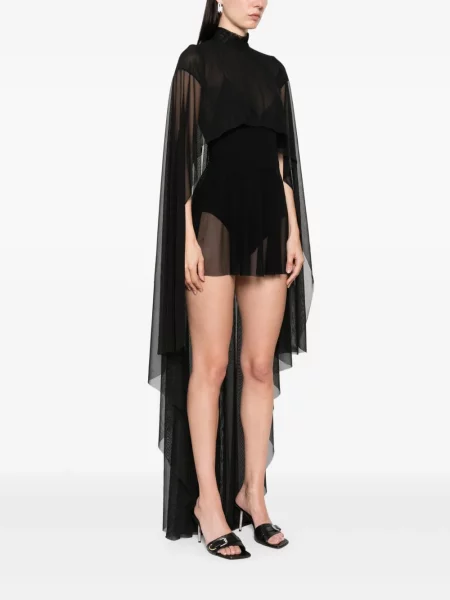 Palton Atu Body Couture transparente negru
