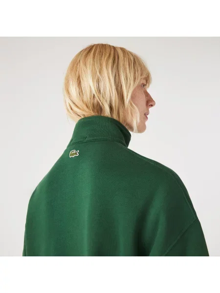 Lacoste Unisex Bluza Z Bawełny Organicznej Ze Stójką I Zamkiem Błyskawicznym zielona