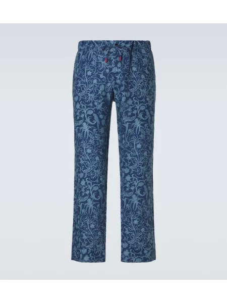 Pantaloni Kiton de in cu imagine albastru