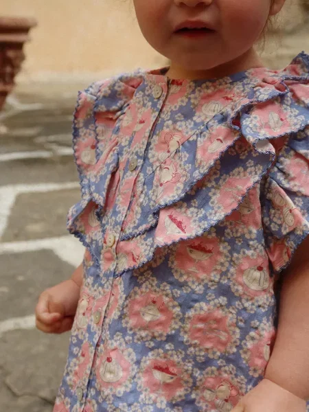 Konges Sløjd Дитяча блузка KIM FRILL SS SHIRT GOTS