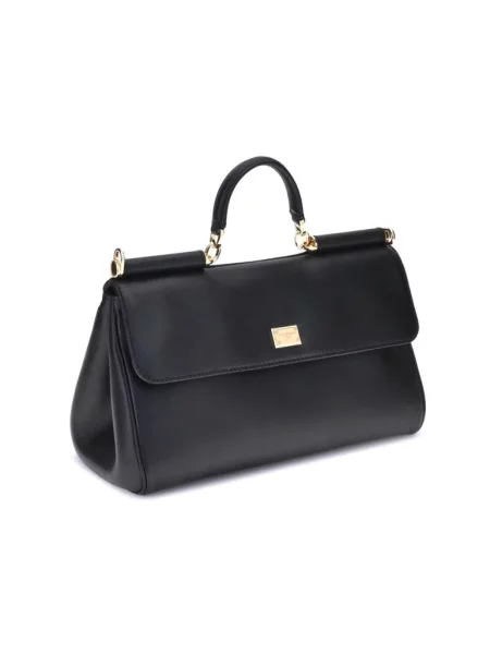 Torebka Dolce And Gabbana skórzana retro czarna