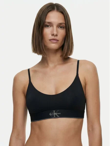 Spodní prádlo Calvin Klein Jeans UNLINED BRALETTE bílé