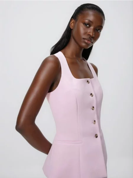 Reserved Жилет з квадратним вирізом рожевий