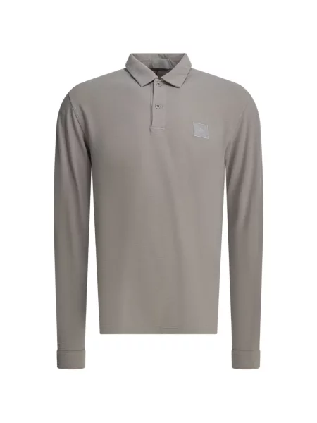 Tricou polo Stone Island cu strasuri gri