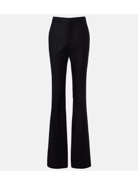 Pantaloni Saint Laurent din cașmir evazate negru