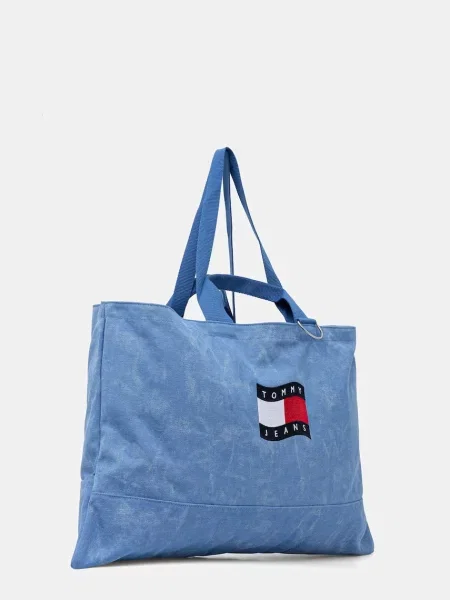Shopper kabelka Tommy Jeans modrá