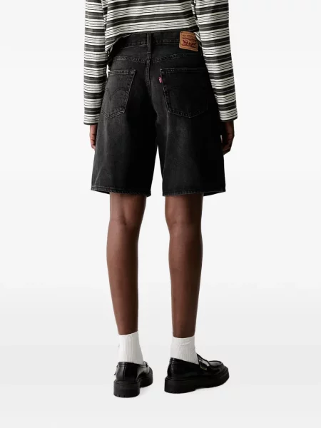 Decupat pantaloni scurți din denim Levi's® zdrențuiți cu talie înaltă albastru