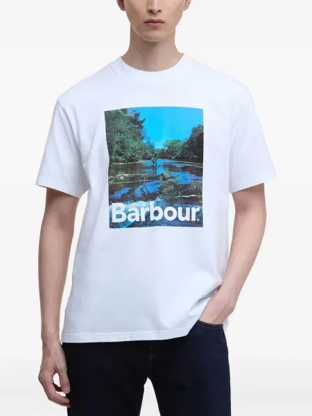 Tricou Barbour cu imagine alb