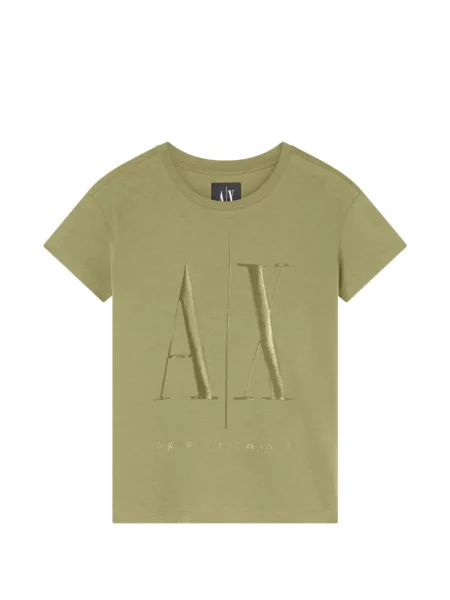 Tričko Armani Exchange s autogramem zelené