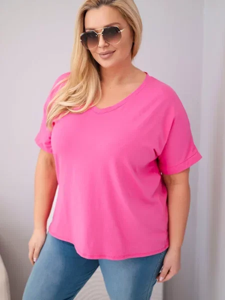 Bluză Kesi Włoski cu decolteu în V roz