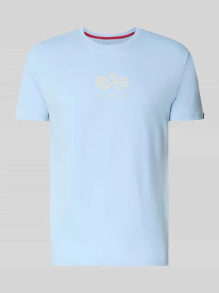 T-shirt z logo i okrągłym dekoltem Alpha Industries