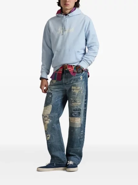 Ριγέ δερμάτινος κάλτσες Polo Ralph Lauren με κορδόνι μαύρο