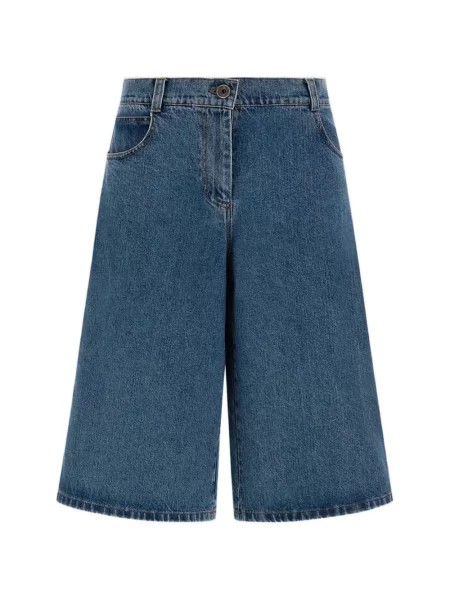 Pantaloni scurți din denim Herno cu 5 buzunare albastru