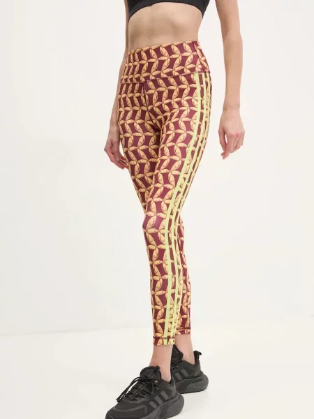 Tajice za trening adidas Performance x Farm Rio s uzorkom bordo