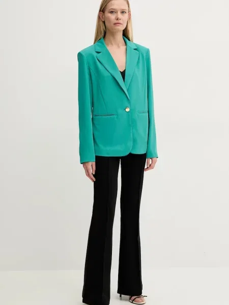 Піджак Fracomina однобортний однотонний бірюзовий