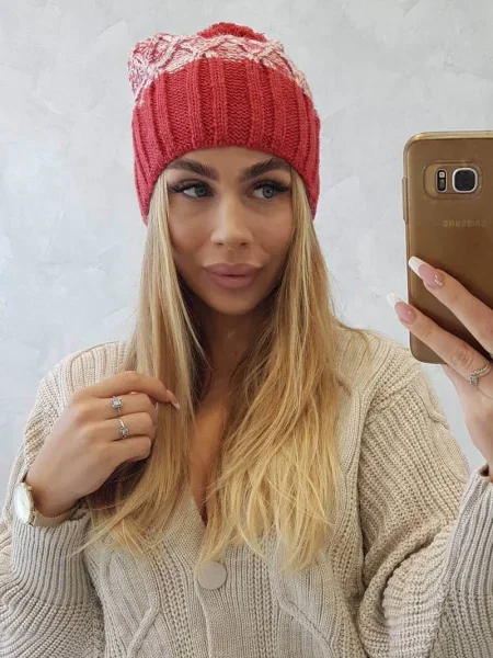 Șapcă Kesi din fleece melange roșu