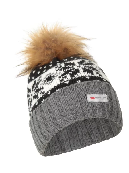 Thinsulate Fairisle Pom czapka Black