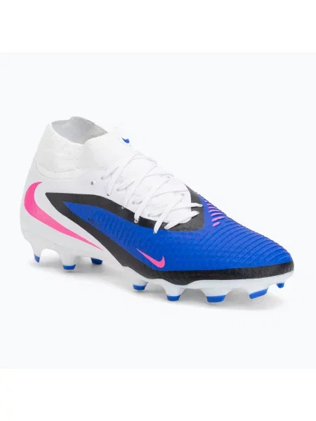 Încălțăminte de fotbal pentru bărbați Nike Phantom 6 High Academy FG/MG racer blue/white/pink blast alb