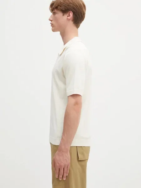Λινό πόλο Norse Projects Leif Cotton Linen Polo μπεζ