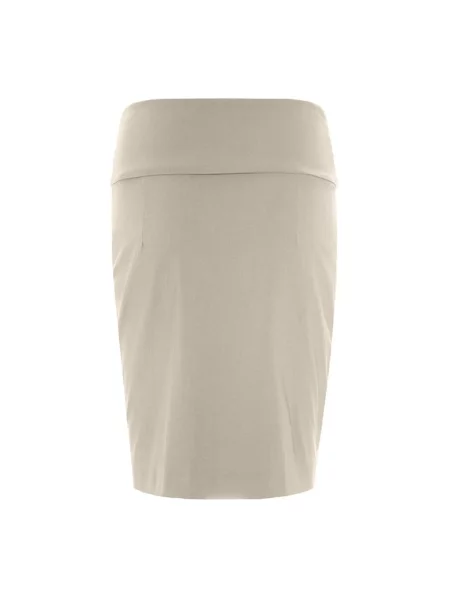 Spódnica Bitte Kai Rand z kamieniami ze stretchu elegancka beżowa