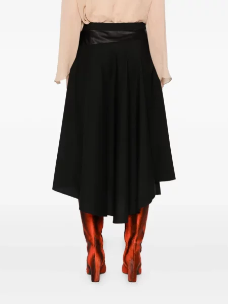 Fustă midi Marni din satin până la genunchi negru