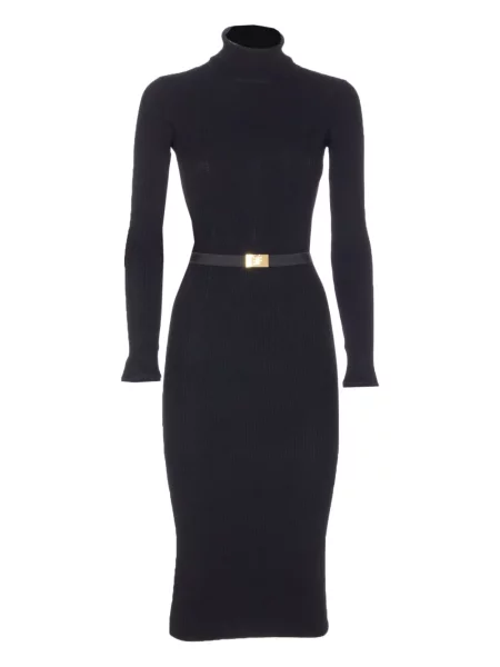 Rochie midi Elisabetta Franchi până la genunchi de costum negru