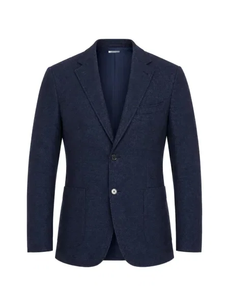 Sacou Norwegian Wool de lână cu rever albastru