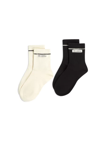 Karl Lagerfeld Șosete Rippensocken mit Logo – crem