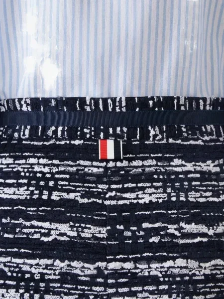 Fustă Thom Browne din tweed albastru