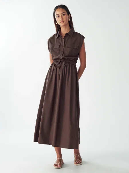 Willa Dolga srajca Sez' rjava