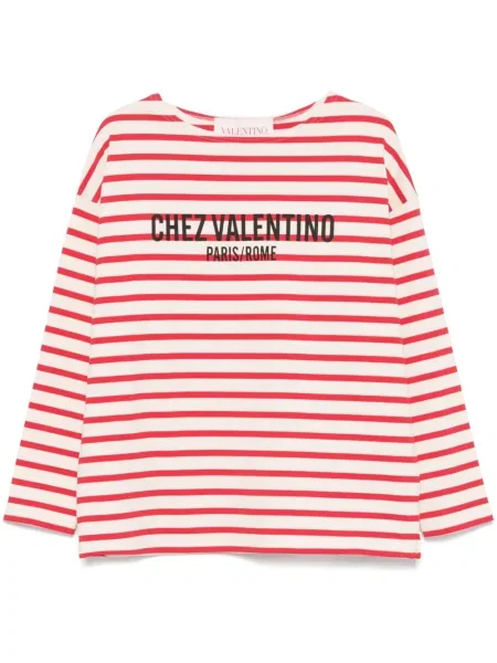 Pruhované tričko Valentino Garavani červené