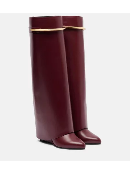 Usnjene škornji Givenchy bordo