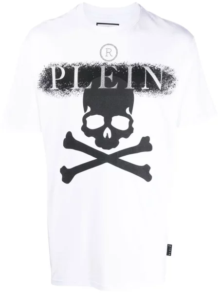 Tricou Philipp Plein scurt alb