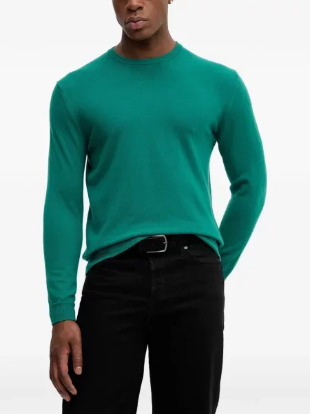Pulover Benetton tricotate cu decolteu rotund verde