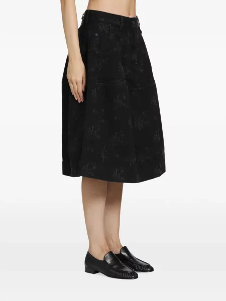 Fustă midi Simone Rocha cu funde negru
