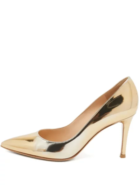 Pantofi cu toc Gianvito Rossi din piele auriu