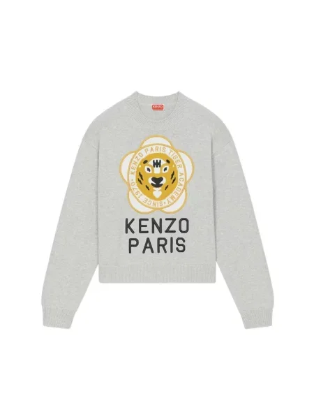 Sweter Kenzo w tygrysie prążki szary