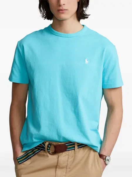 Tricou polo Polo Ralph Lauren cu glugă cu blană cu broderie roșu