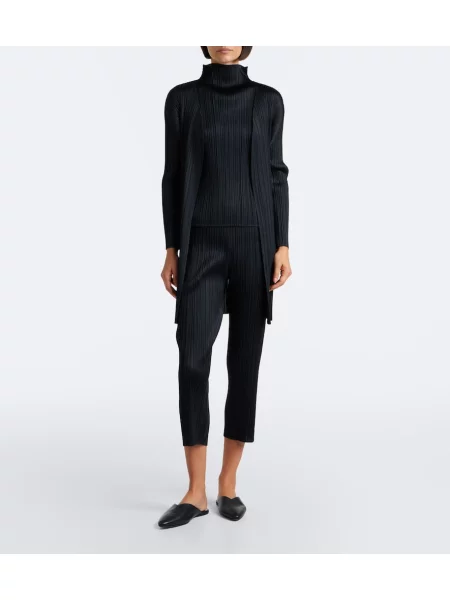 Decupat pantaloni Pleats Please Issey Miyake negru